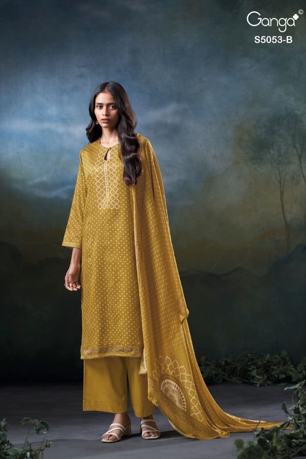 Ganga Fashion Diantha S5053 Cotton Satin Suit S5053-B