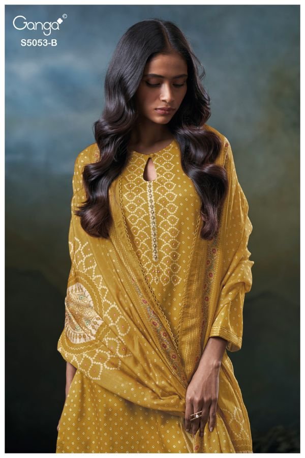 Ganga Fashion Diantha S5053 Cotton Satin Suit S5053-B