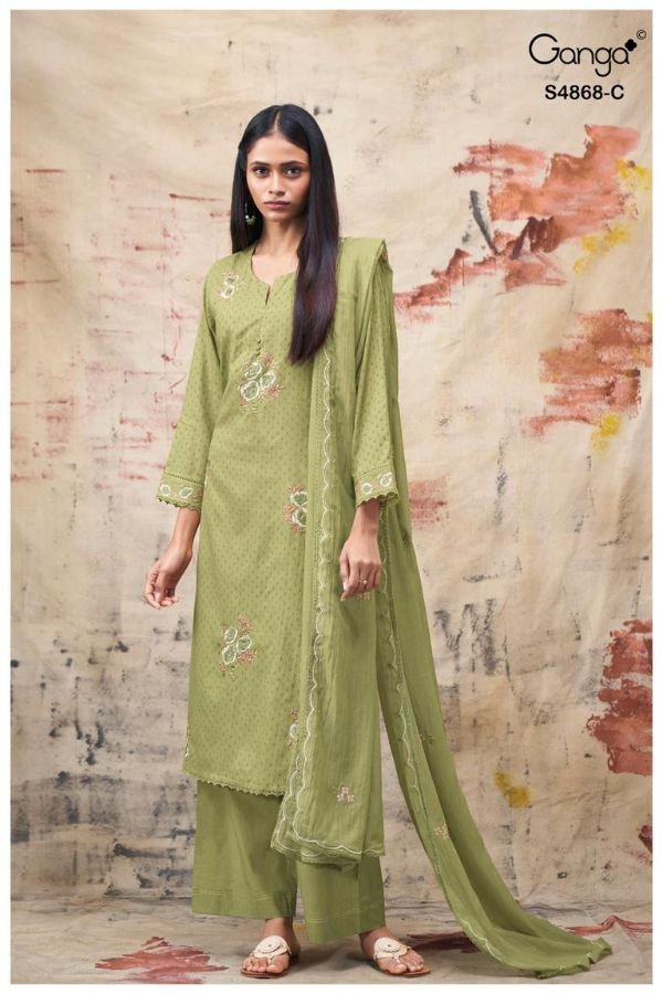 Ganga Fashion Divanshi S4868 Premium Pure Mul Suit S4868-C