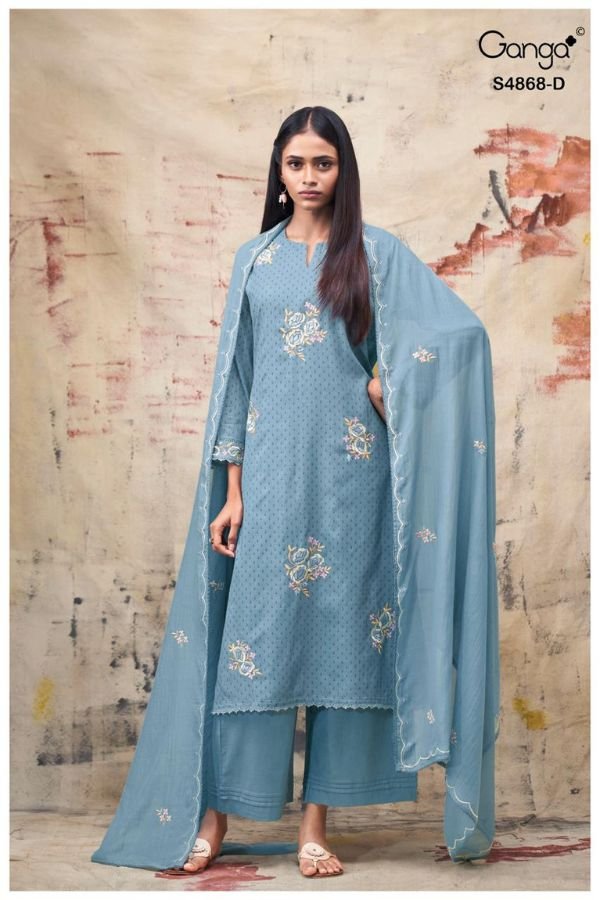 Ganga Fashion Divanshi S4868 Premium Pure Mul Suit S4868-D