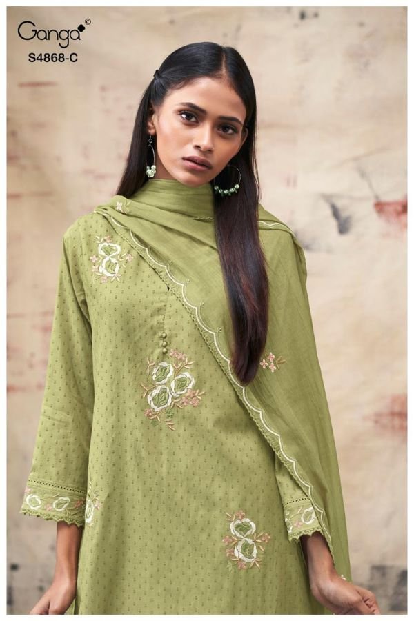 Ganga Fashion Divanshi S4868 Premium Pure Mul Suit S4868-C