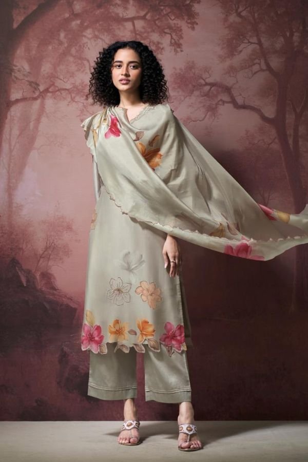 Ganga Fashion Ekthara S4203 Silk Satin Ladies Suit S4203-D