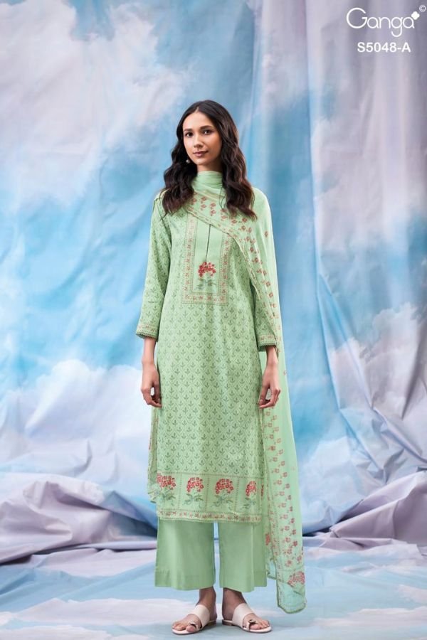 Ganga Fashion Faanvi S5048 Cotton Satin Suit S5048-A