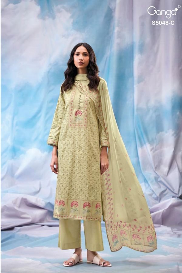 Ganga Fashion Faanvi S5048 Cotton Satin Suit S5048-C