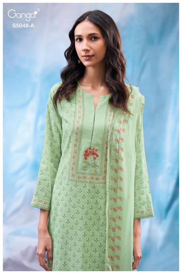 Ganga Fashion Faanvi S5048 Cotton Satin Suit S5048-A