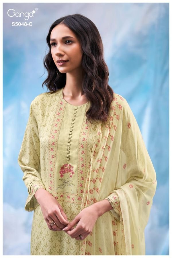 Ganga Fashion Faanvi S5048 Cotton Satin Suit S5048-C