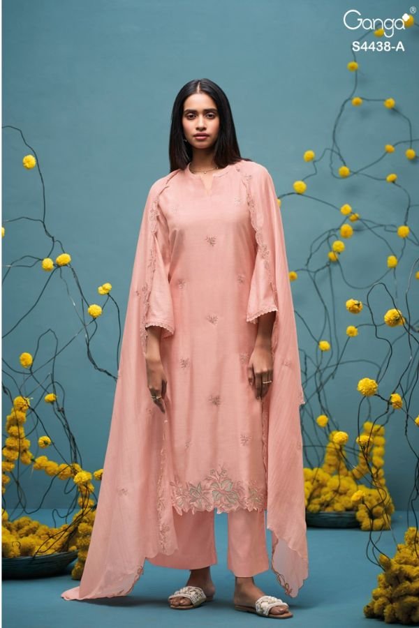 Ganga Fashion Firasha S4438 Premium Pure Silk Suit S4438-A