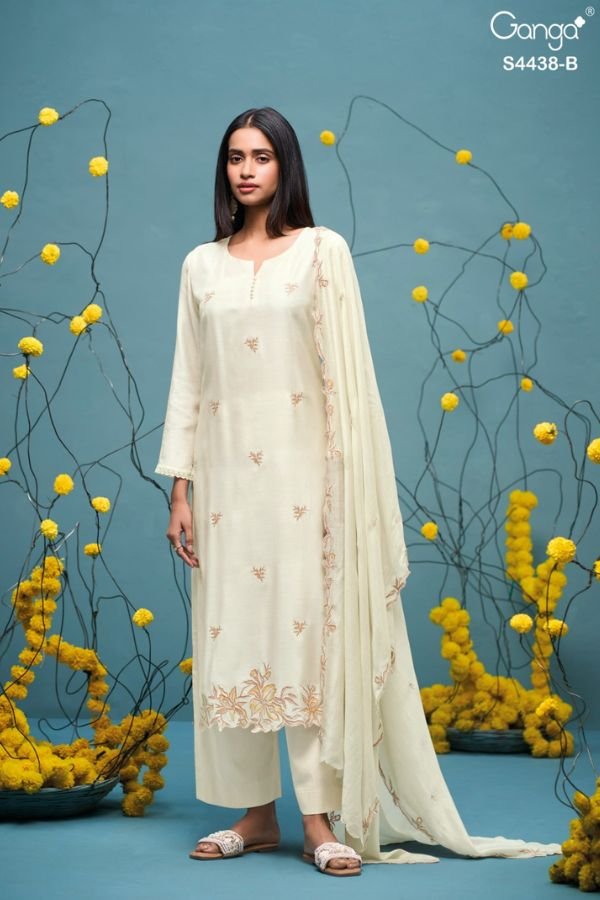 Ganga Fashion Firasha S4438 Premium Pure Silk Suit S4438-B