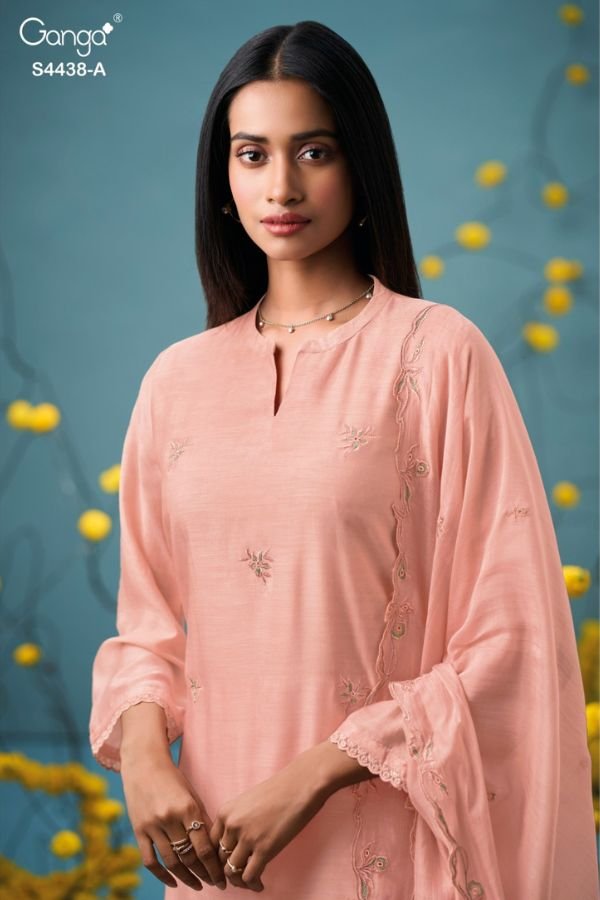 Ganga Fashion Firasha S4438 Premium Pure Silk Suit S4438-A