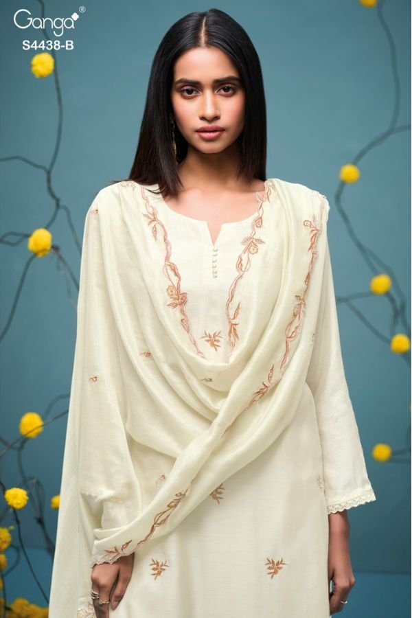Ganga Fashion Firasha S4438 Premium Pure Silk Suit S4438-B