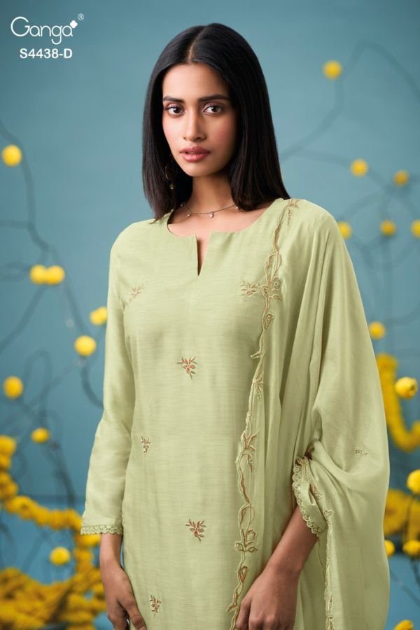 Ganga Fashion Firasha S4438 Premium Pure Silk Suit S4438-D