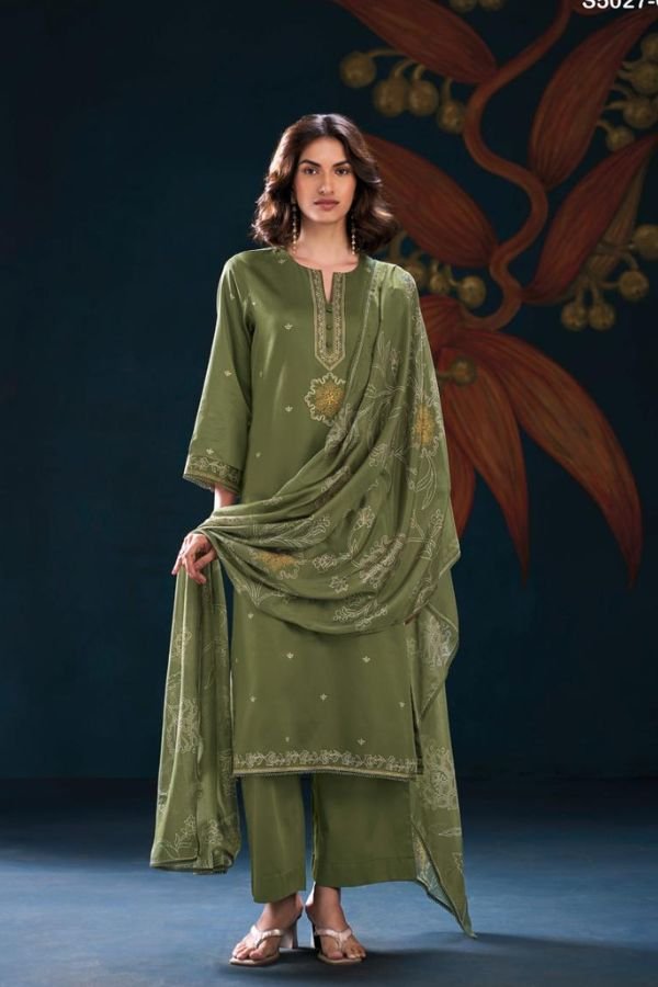 Ganga Fashion Gulrukh S5027 Cotton Satin Suit S5027-C