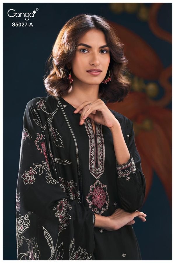 Ganga Fashion Gulrukh S5027 Cotton Satin Suit S5027-A