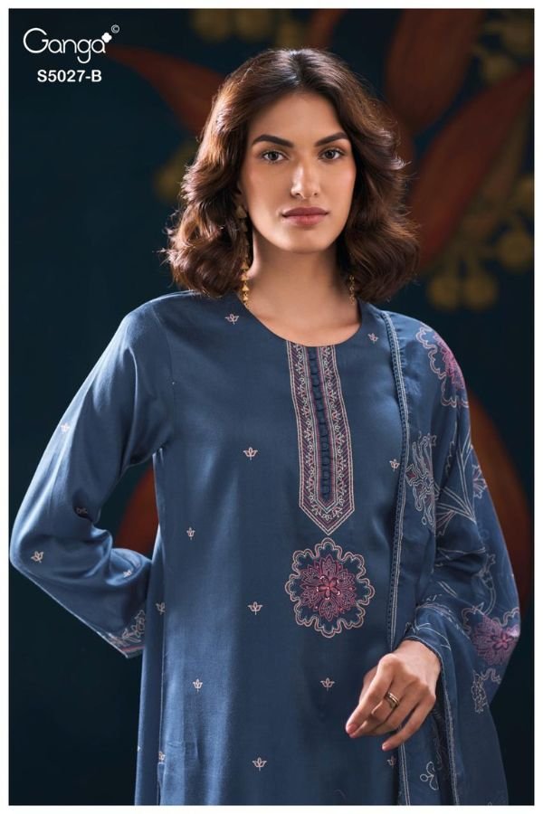 Ganga Fashion Gulrukh S5027 Cotton Satin Suit S5027-B
