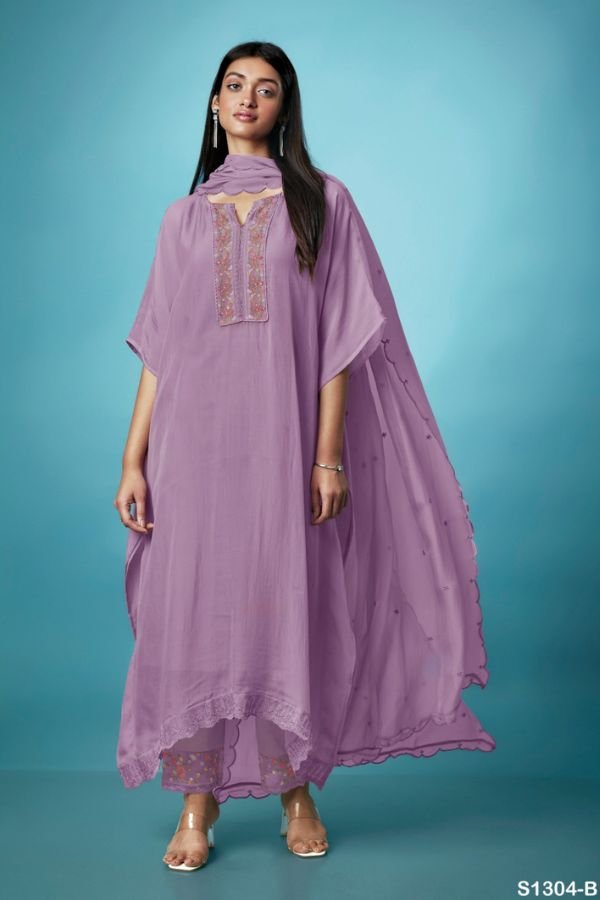 Ganga Fashion Hanna S1304 Premium Organza Suit S1304-B