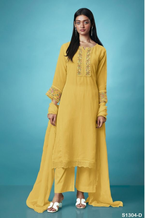Ganga Fashion Hanna S1304 Premium Organza Suit S1304-D