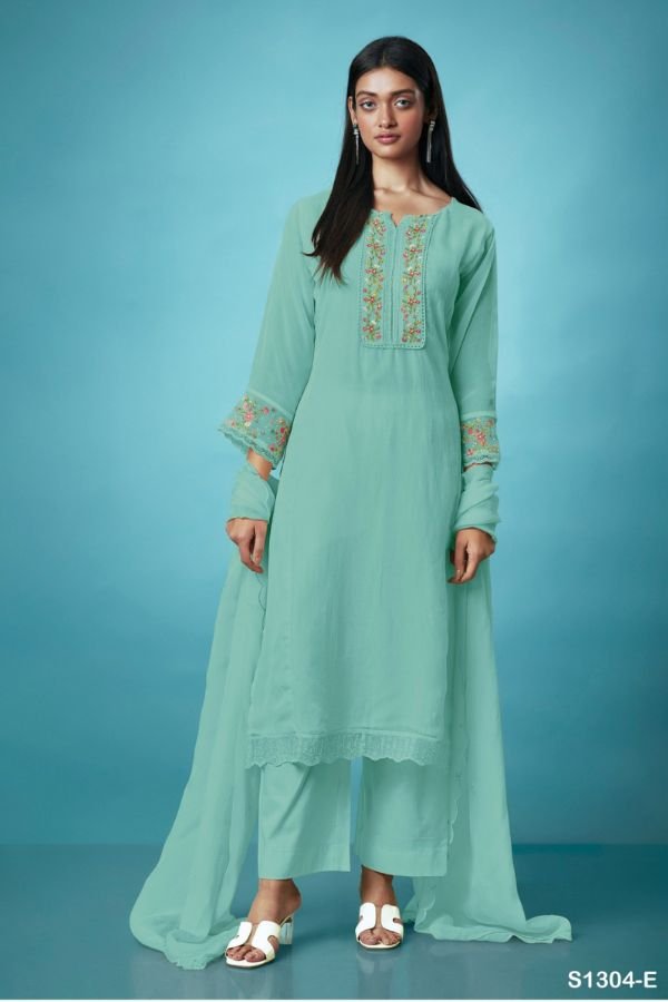 Ganga Fashion Hanna S1304 Premium Organza Suit S1304-E