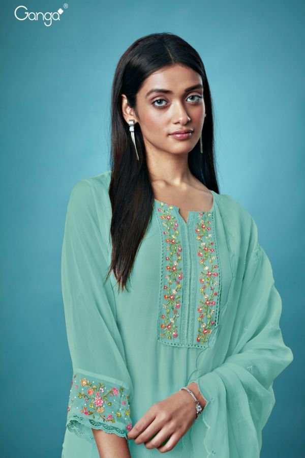 Ganga Fashion Hanna S1304 Premium Organza Suit S1304-E