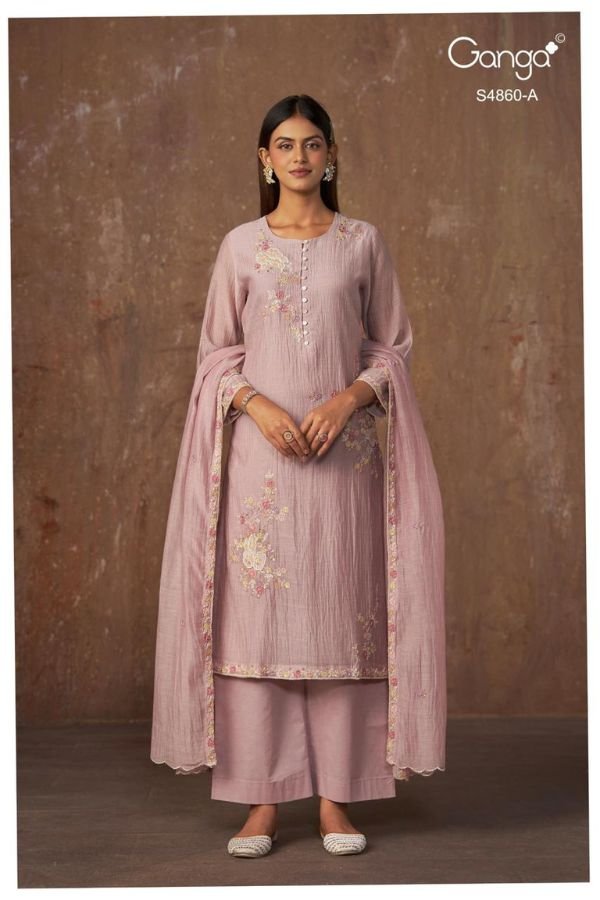 Ganga Fashion Indu S4860 Banarasi Mul Suit S4860-A