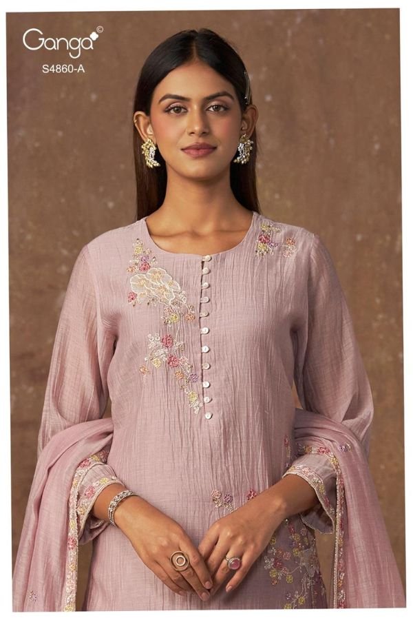 Ganga Fashion Indu S4860 Banarasi Mul Suit S4860-A