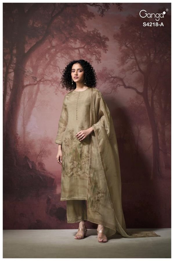 Ganga Fashion Ivella S4218 Premium Pure Silk Suit S4218-A