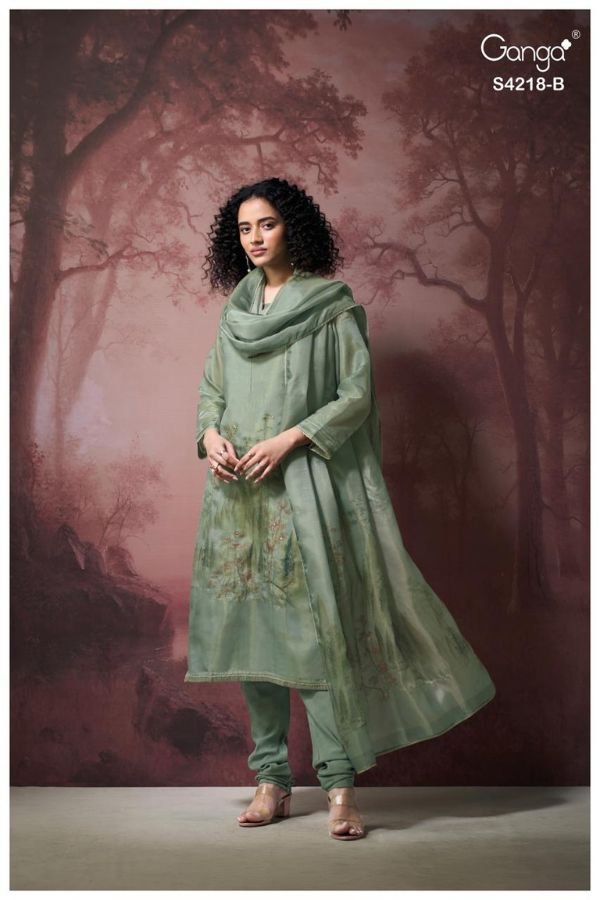 Ganga Fashion Ivella S4218 Premium Pure Silk Suit S4218-B