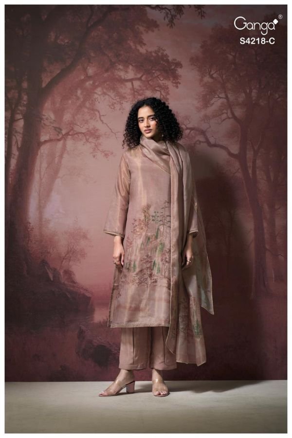 Ganga Fashion Ivella S4218 Premium Pure Silk Suit S4218-C