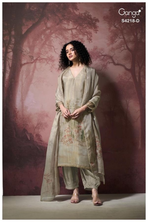 Ganga Fashion Ivella S4218 Premium Pure Silk Suit S4218-D