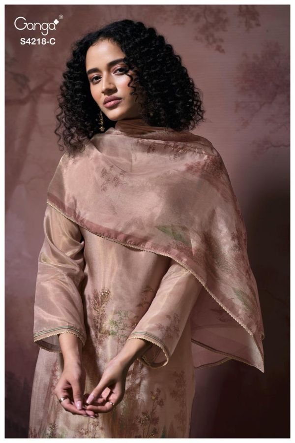 Ganga Fashion Ivella S4218 Premium Pure Silk Suit S4218-C