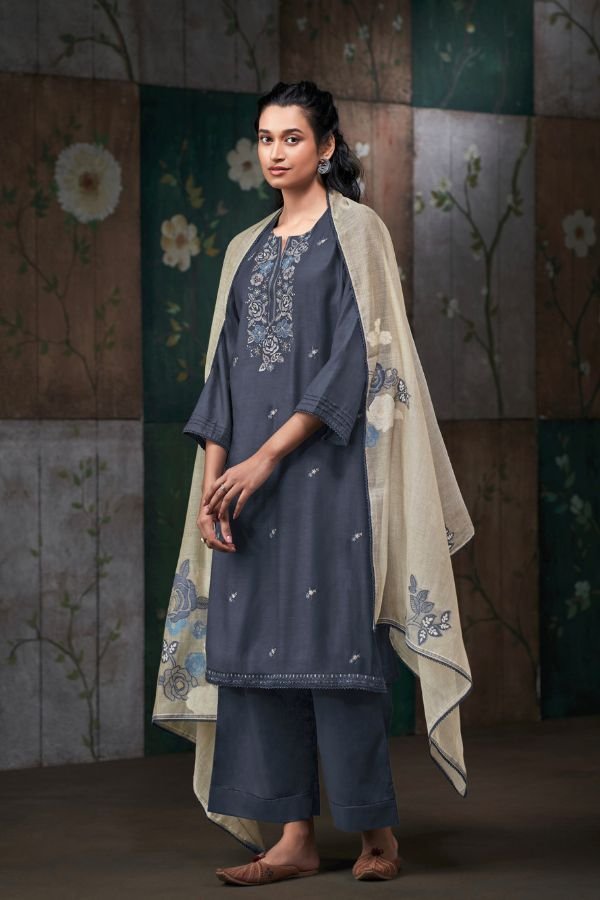 Ganga Fashion Kalista S4761 Silk Satin Ladies Suits S4761-B
