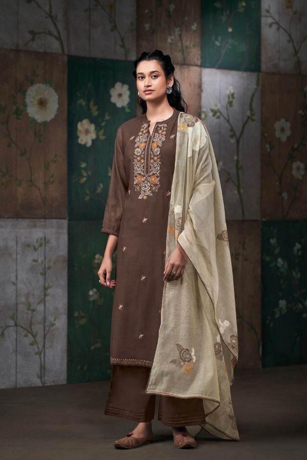 Ganga Fashion Kalista S4761 Silk Satin Ladies Suits S4761-D