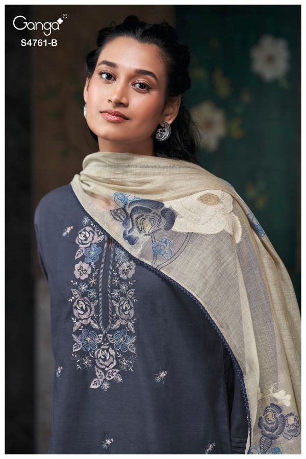 Ganga Fashion Kalista S4761 Silk Satin Ladies Suits S4761-B