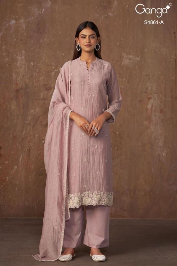Ganga Fashion Kalyani S48561 Banarasi Mul Suit S4861-A