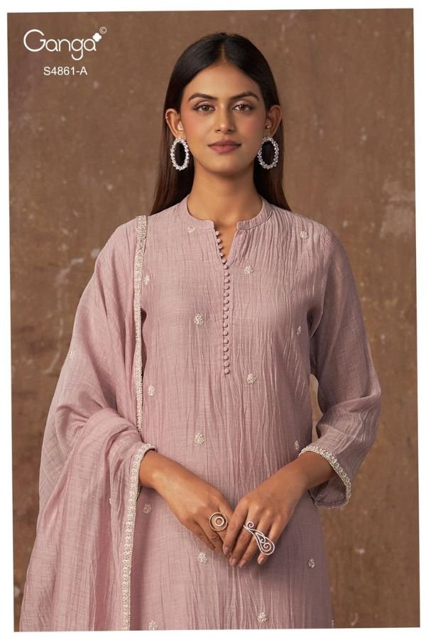 Ganga Fashion Kalyani S48561 Banarasi Mul Suit S4861-A
