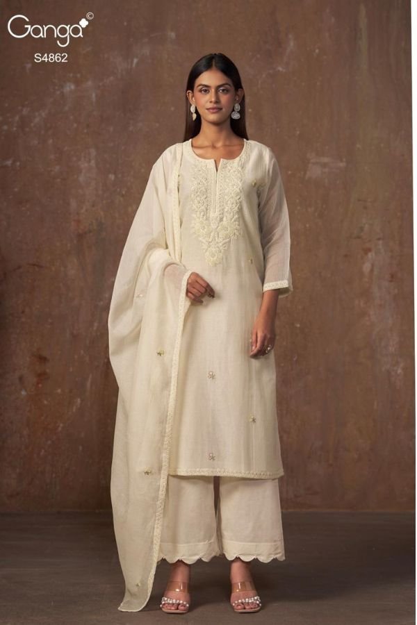 Ganga Fashion Kiran S4862 Banarasi Mul Suit S4862