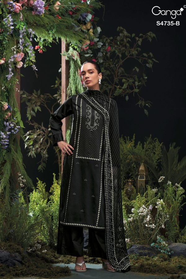 Ganga Fashion Kiyanshi S4735 Cotton Satin Suit S4735-B