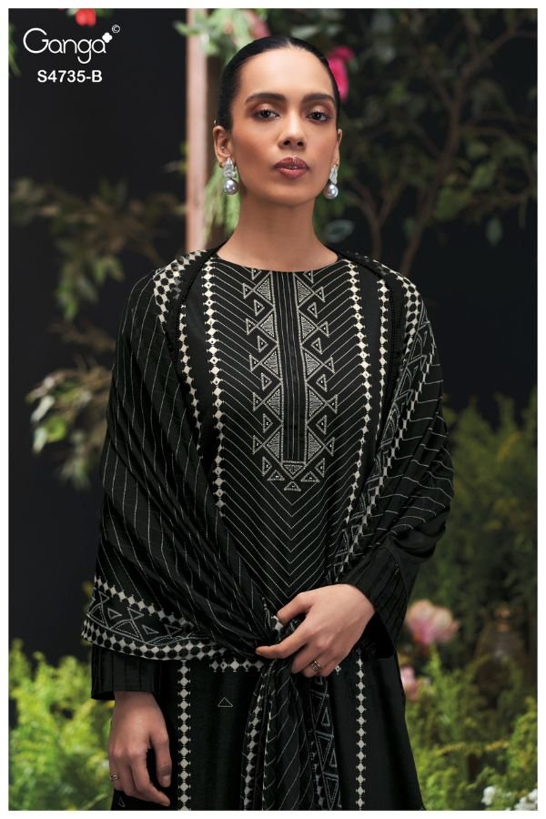 Ganga Fashion Kiyanshi S4735 Cotton Satin Suit S4735-B