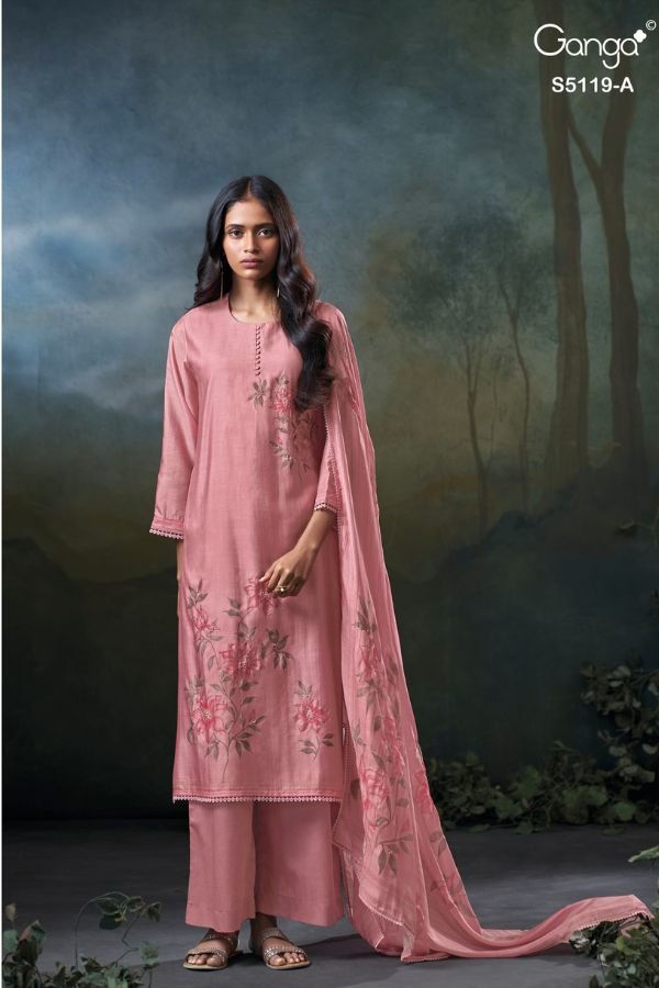 Ganga Fashion Malia S5119 Premium Pure Silk Suit S5119-A