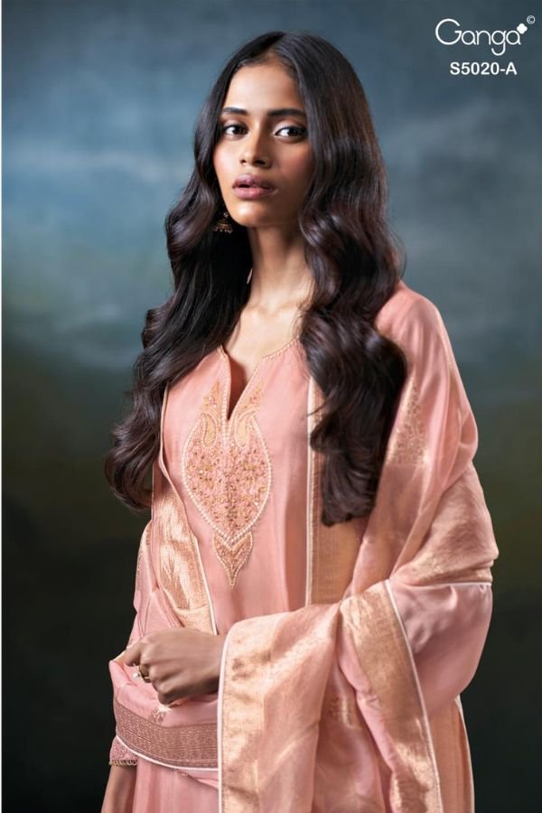 Ganga Fashion Meloni S5020 Habutai Silk Suits S5020-A