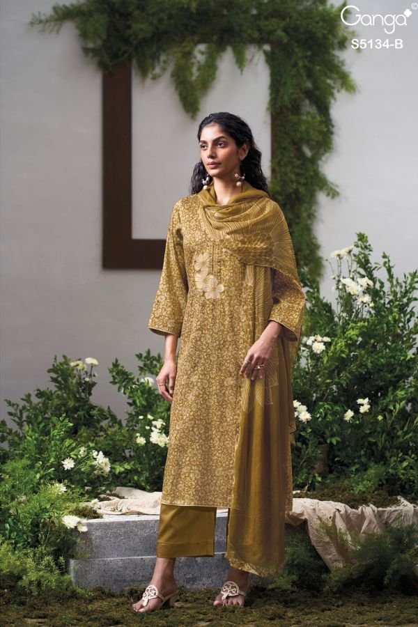 Ganga Fashion Mithila S5134 Cotton Satin Suit S5134-B