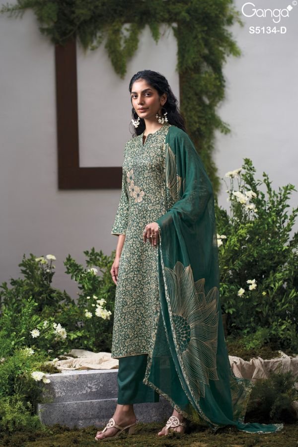 Ganga Fashion Mithila S5134 Cotton Satin Suit S5134-D