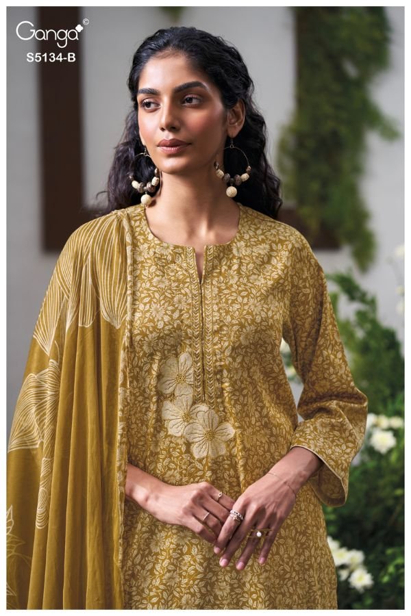 Ganga Fashion Mithila S5134 Cotton Satin Suit S5134-B