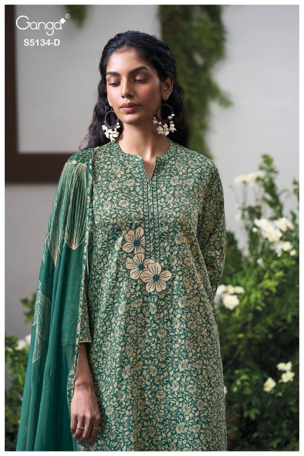Ganga Fashion Mithila S5134 Cotton Satin Suit S5134-D