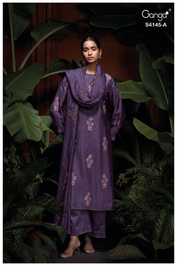 Ganga Fashion Nariah S4145 Premium Pure Silk Suit S4145-A