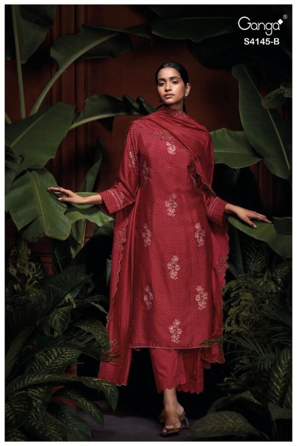 Ganga Fashion Nariah S4145 Premium Pure Silk Suit S4145-B