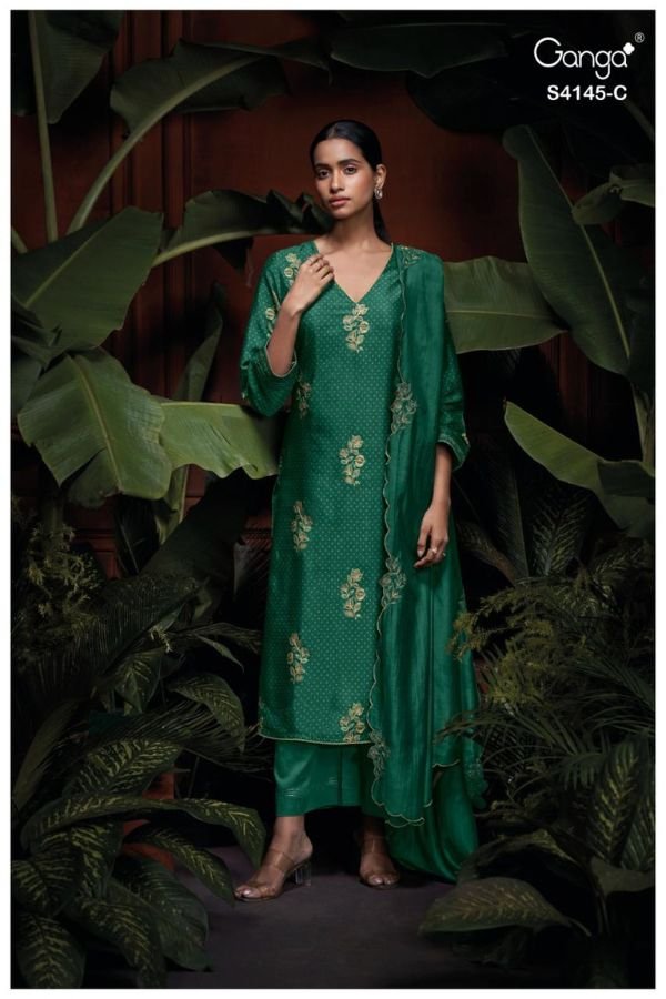 Ganga Fashion Nariah S4145 Premium Pure Silk Suit S4145-C