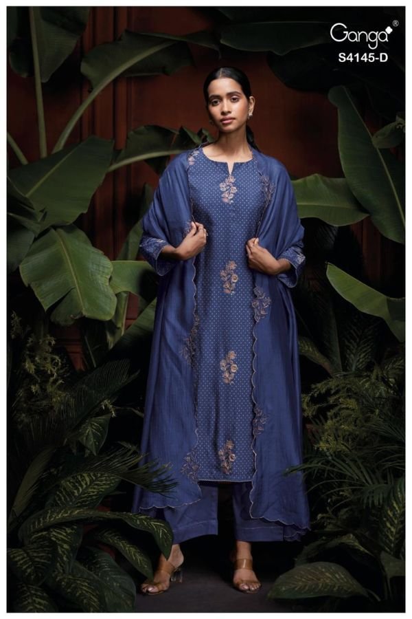 Ganga Fashion Nariah S4145 Premium Pure Silk Suit S4145-D