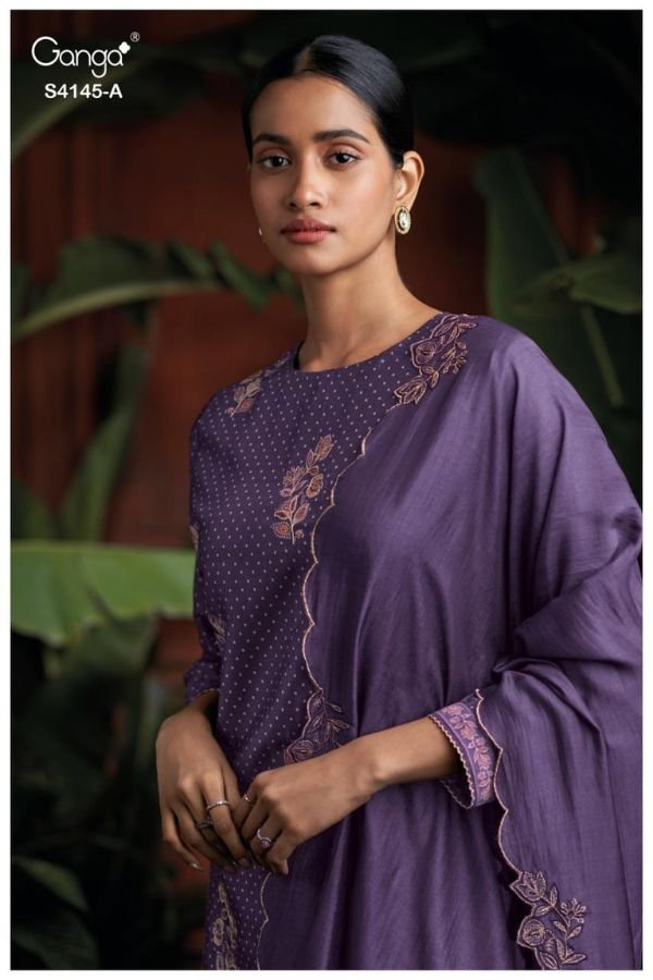 Ganga Fashion Nariah S4145 Premium Pure Silk Suit S4145-A