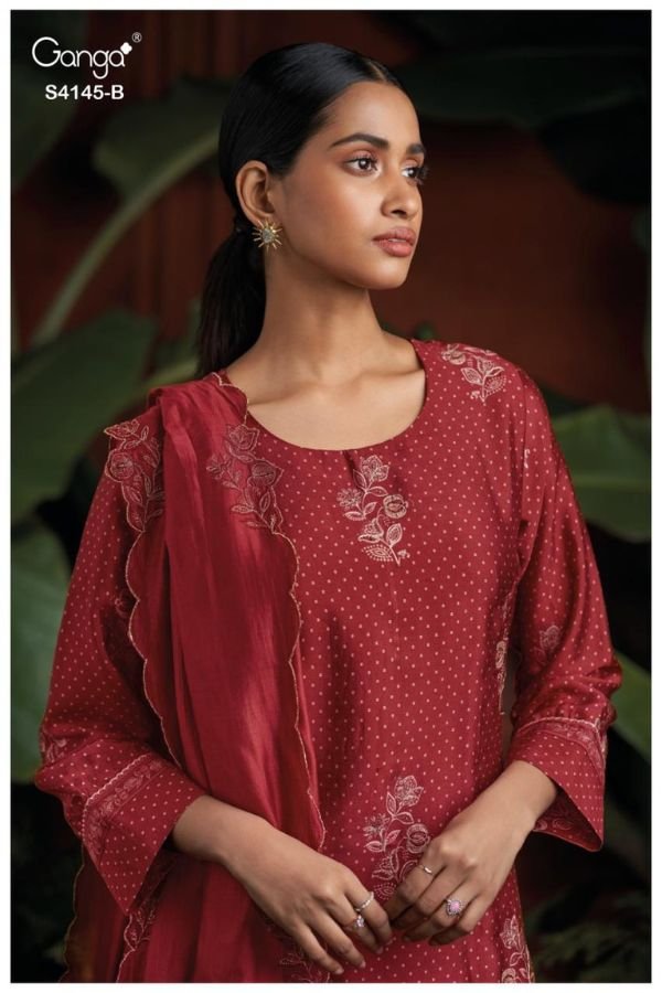 Ganga Fashion Nariah S4145 Premium Pure Silk Suit S4145-B