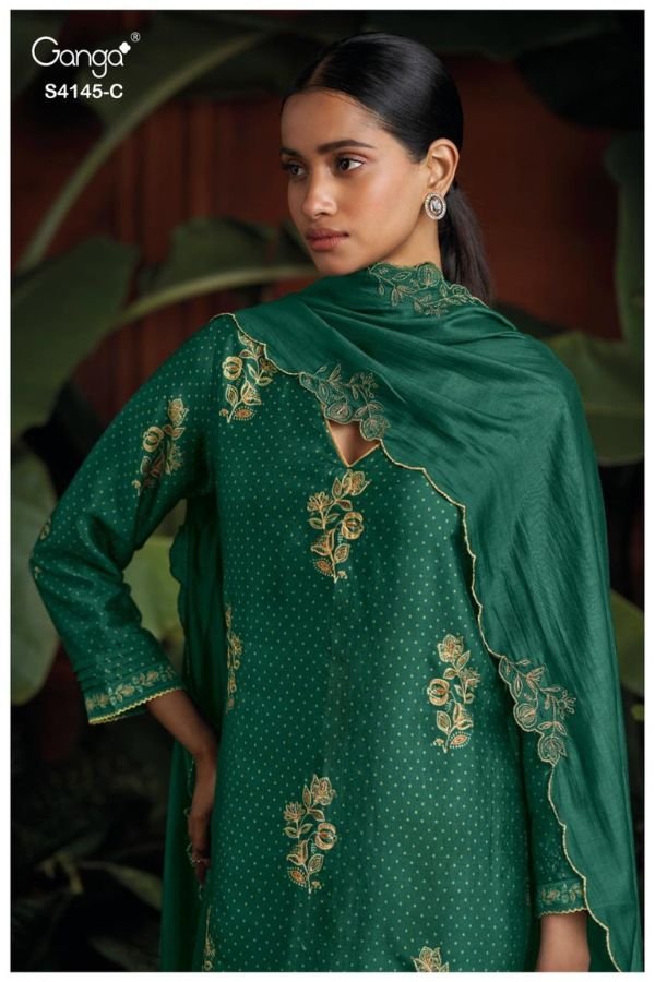 Ganga Fashion Nariah S4145 Premium Pure Silk Suit S4145-C